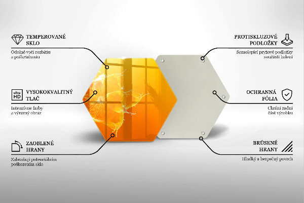 Kuchynská doska veľká zo skla Šťavnaté oranžové ovocie