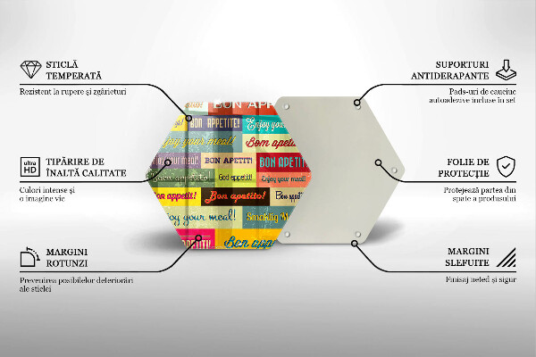 Kuchynská doska veľká zo skla Titulky Jazyky dobrej chuti
