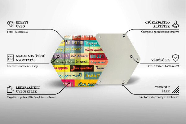 Kuchynská doska veľká zo skla Titulky Jazyky dobrej chuti