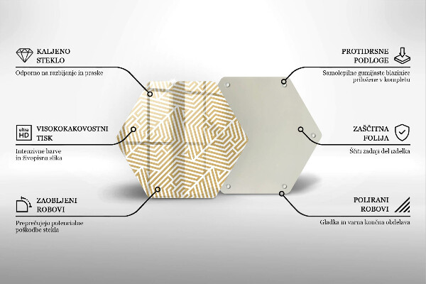 Kuchynská doska veľká zo skla Geometrické čiary