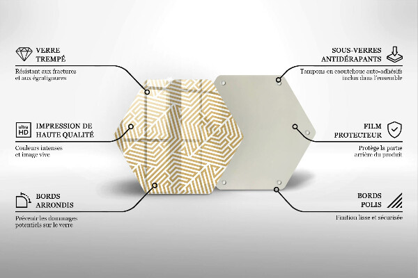 Kuchynská doska veľká zo skla Geometrické čiary
