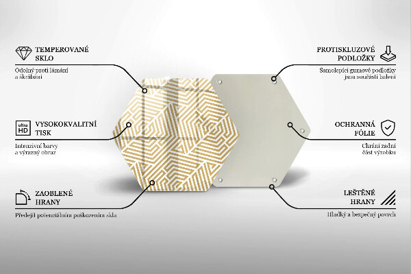 Kuchynská doska veľká zo skla Geometrické čiary