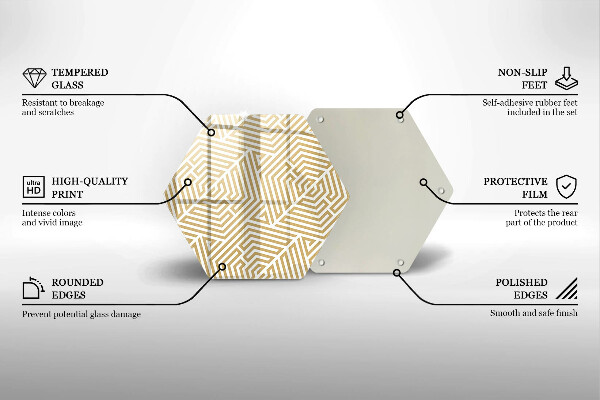 Kuchynská doska veľká zo skla Geometrické čiary