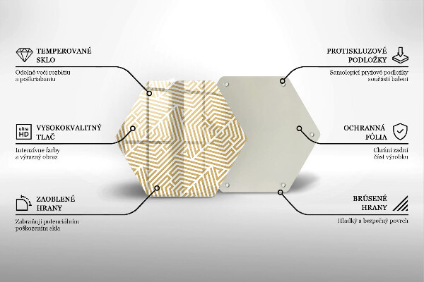 Kuchynská doska veľká zo skla Geometrické čiary