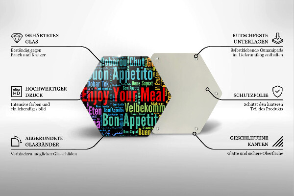 Kuchynská doska zo skla Titulky Jazyky dobrej chuti