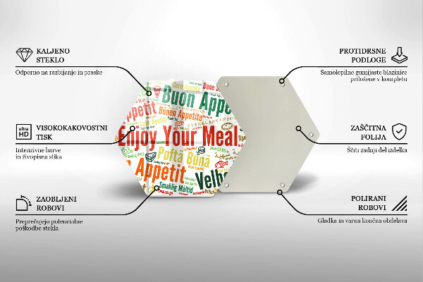 Kuchynská doska zo skla Titulky Jazyky dobrej chuti