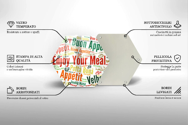 Kuchynská doska zo skla Titulky Jazyky dobrej chuti