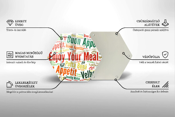 Kuchynská doska zo skla Titulky Jazyky dobrej chuti