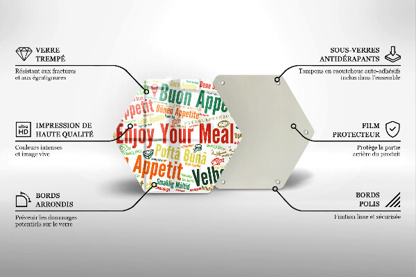 Kuchynská doska zo skla Titulky Jazyky dobrej chuti