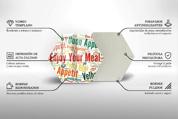 Kuchynská doska zo skla Titulky Jazyky dobrej chuti