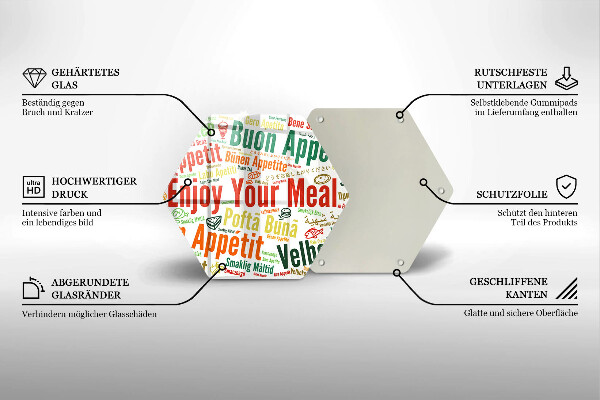 Kuchynská doska zo skla Titulky Jazyky dobrej chuti
