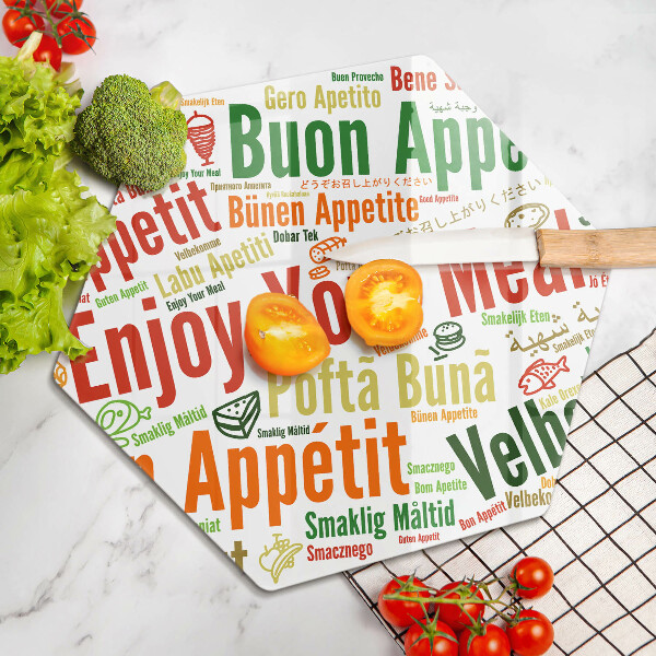 Kuchynská doska zo skla Titulky Jazyky dobrej chuti