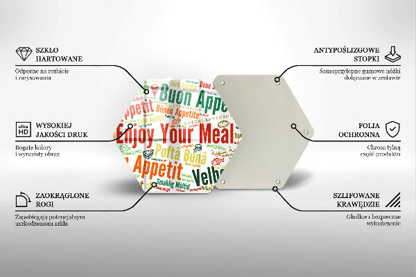 Kuchynská doska zo skla Titulky Jazyky dobrej chuti