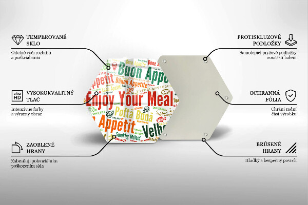 Kuchynská doska zo skla Titulky Jazyky dobrej chuti