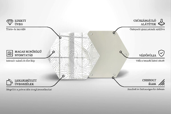 Kuchynská doska veľká zo skla Abstraktné tvary
