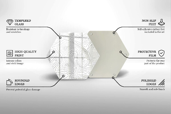 Kuchynská doska veľká zo skla Abstraktné tvary