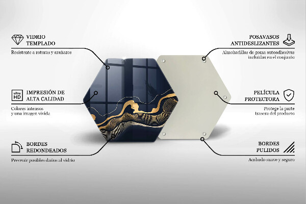 Kuchynská doska veľká zo skla Abstraktné zlaté čiary