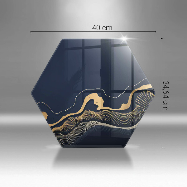 Kuchynská doska veľká zo skla Abstraktné zlaté čiary