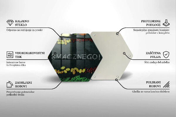 Kuchynská doska veľká zo skla Nápis Dobrú chuť!