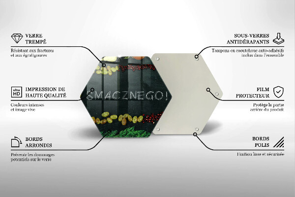 Kuchynská doska veľká zo skla Nápis Dobrú chuť!