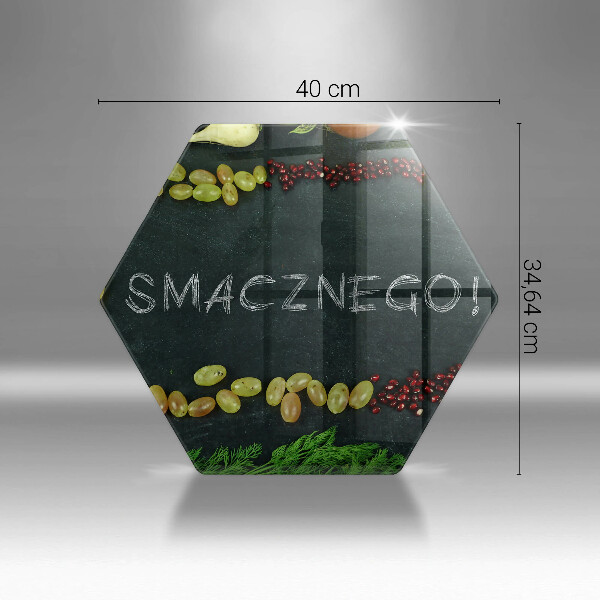 Kuchynská doska veľká zo skla Nápis Dobrú chuť!