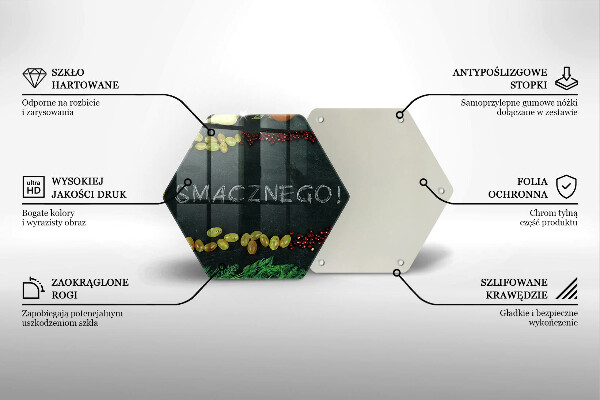 Kuchynská doska veľká zo skla Nápis Dobrú chuť!