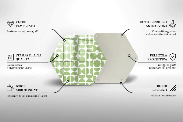 Kuchynská doska veľká zo skla Vzor boho tvarov