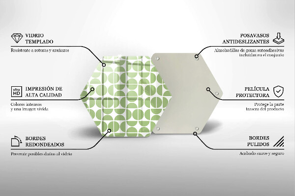 Kuchynská doska veľká zo skla Vzor boho tvarov