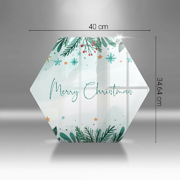 Kuchynská doska veľká zo skla Veselé Merry Christmas