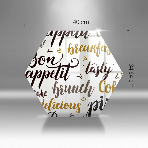 Kuchynská doska veľká zo skla Bon Appetit titulky