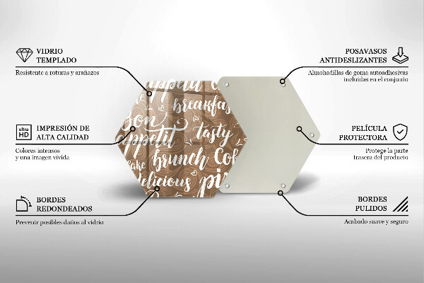 Kuchynská doska veľká zo skla Bon Appetit titulky