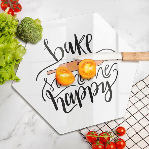 Kuchynská doska veľká zo skla Bake someone happy