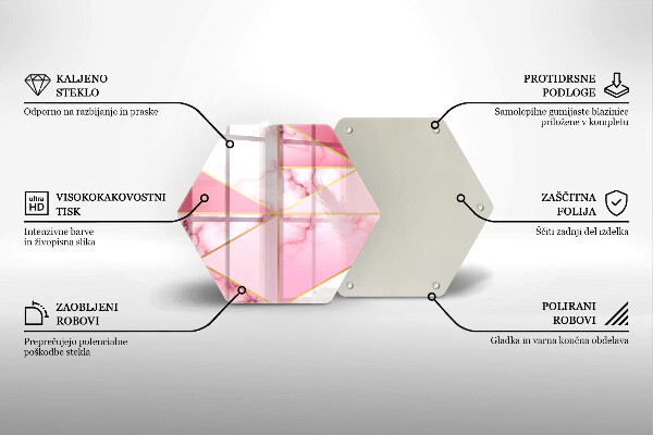 Kuchynská doska veľká zo skla Geometrický mramor