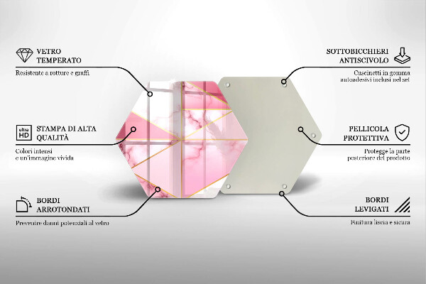 Kuchynská doska veľká zo skla Geometrický mramor