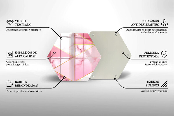 Kuchynská doska veľká zo skla Geometrický mramor