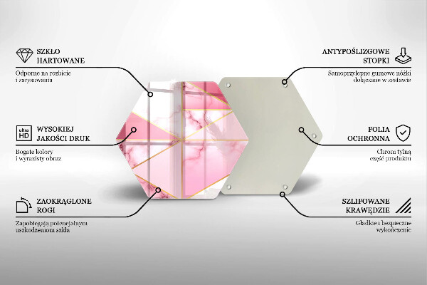 Kuchynská doska veľká zo skla Geometrický mramor