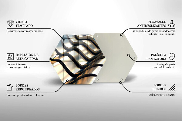 Kuchynská doska veľká zo skla 3D kovové tvary