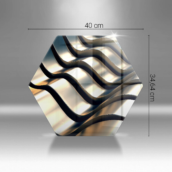 Kuchynská doska veľká zo skla 3D kovové tvary