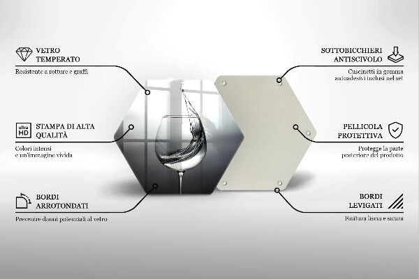 Kuchynská doska zo skla Pohár vody