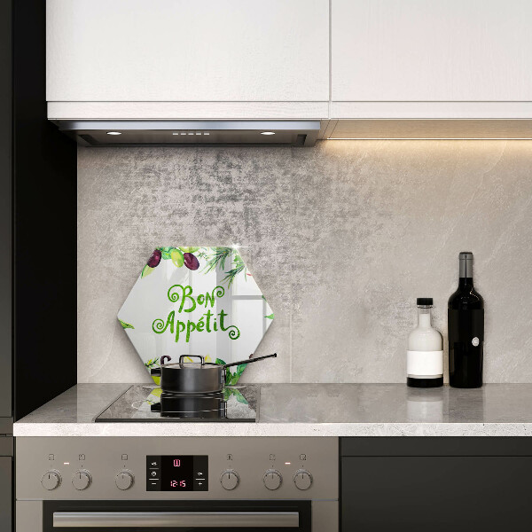 Kuchynská doska veľká zo skla Nápis Bon Appetit