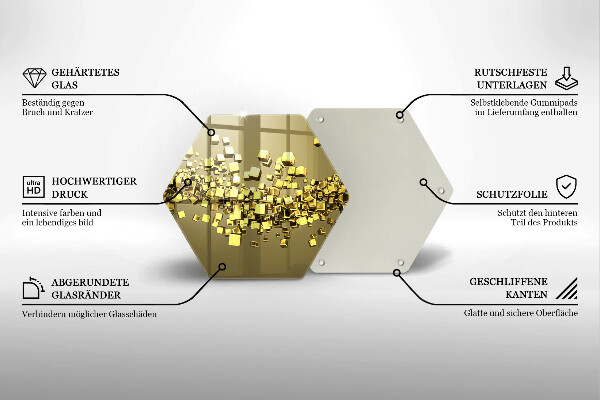 Kuchynská doska veľká zo skla Abstraktná 3D geometria