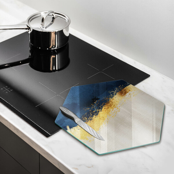 Kuchynská doska veľká zo skla Zlatá abstrakcia