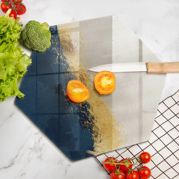 Kuchynská doska veľká zo skla Zlatá abstrakcia