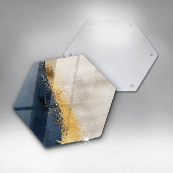 Kuchynská doska veľká zo skla Zlatá abstrakcia