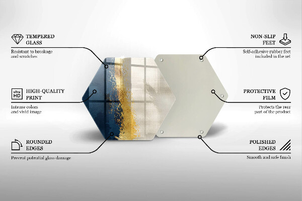 Kuchynská doska veľká zo skla Zlatá abstrakcia