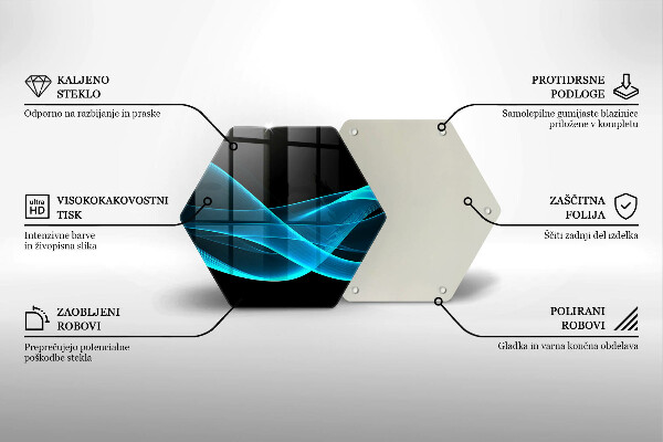 Kuchynská doska veľká zo skla Modrá abstrakcia