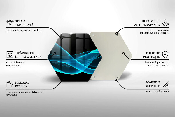 Kuchynská doska veľká zo skla Modrá abstrakcia