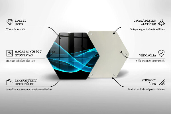 Kuchynská doska veľká zo skla Modrá abstrakcia