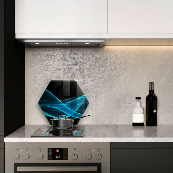 Kuchynská doska veľká zo skla Modrá abstrakcia