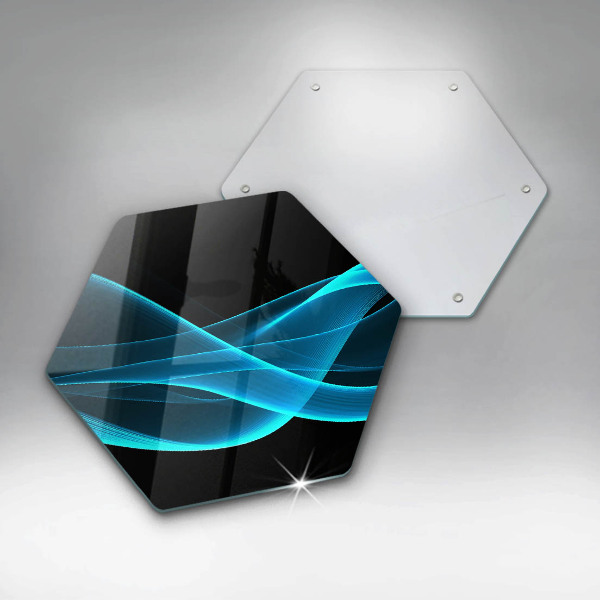 Kuchynská doska veľká zo skla Modrá abstrakcia